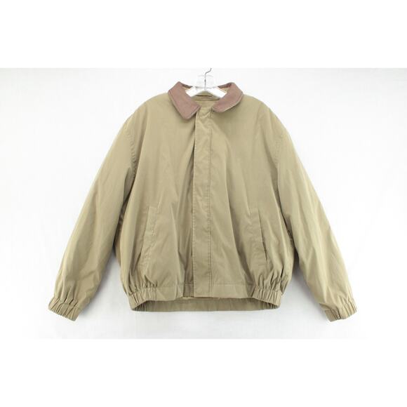 Jos. A. Bank Bomber Jacket Men’s Large Full Zip Removable Liner Cowhide Collar - Picture 1 of 10